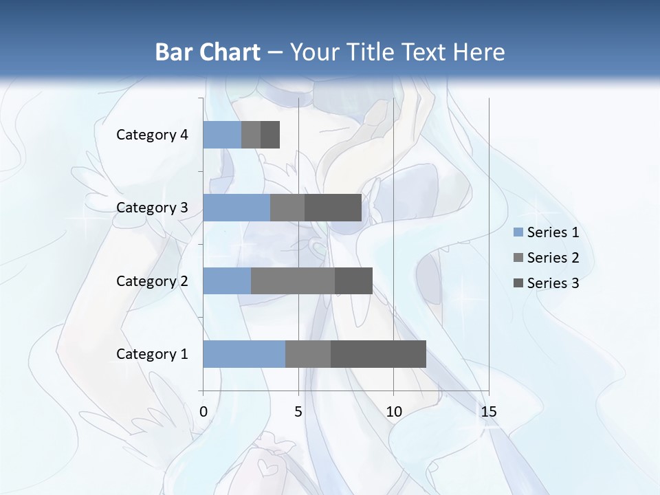 A Girl With Blue Hair Is Standing In Front Of A Blue Background PowerPoint Template