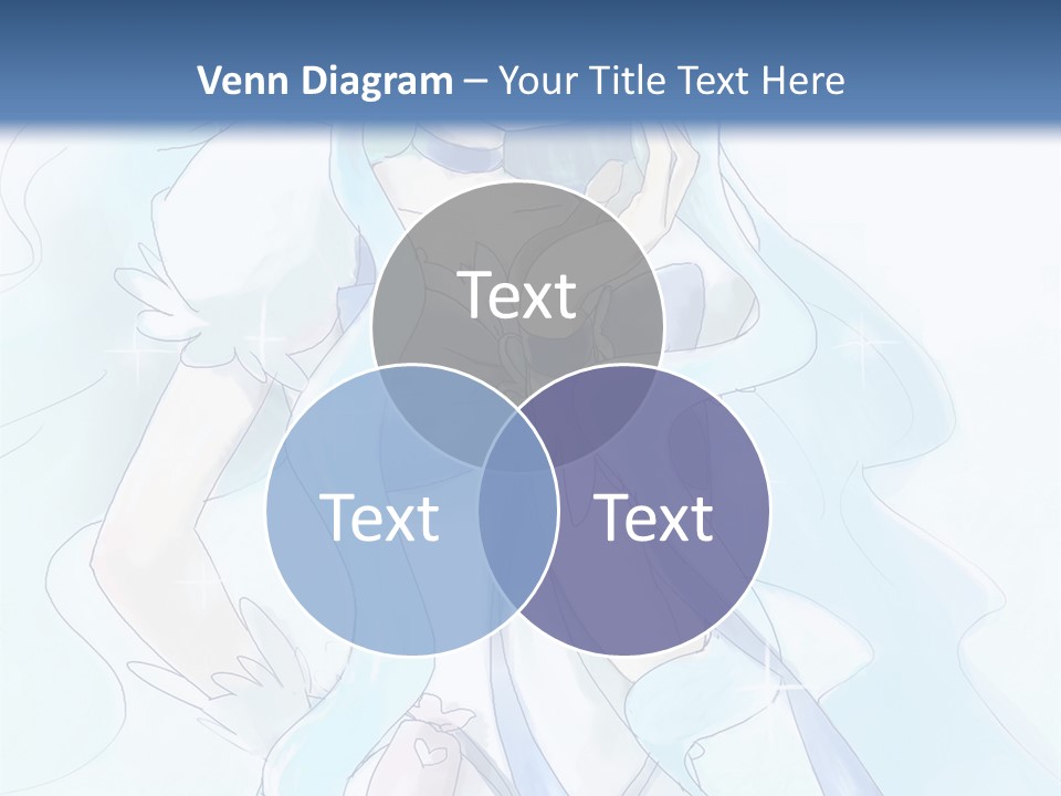 A Girl With Blue Hair Is Standing In Front Of A Blue Background PowerPoint Template