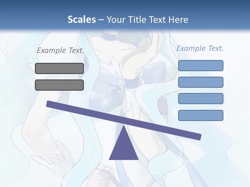 A Girl With Blue Hair Is Standing In Front Of A Blue Background PowerPoint Template