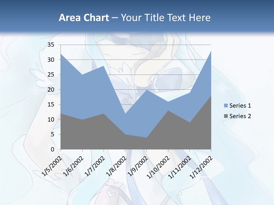 A Girl With Blue Hair Is Standing In Front Of A Blue Background PowerPoint Template