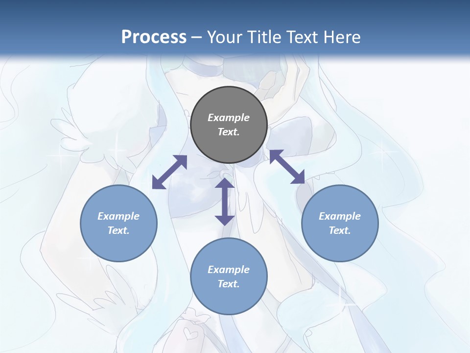 A Girl With Blue Hair Is Standing In Front Of A Blue Background PowerPoint Template