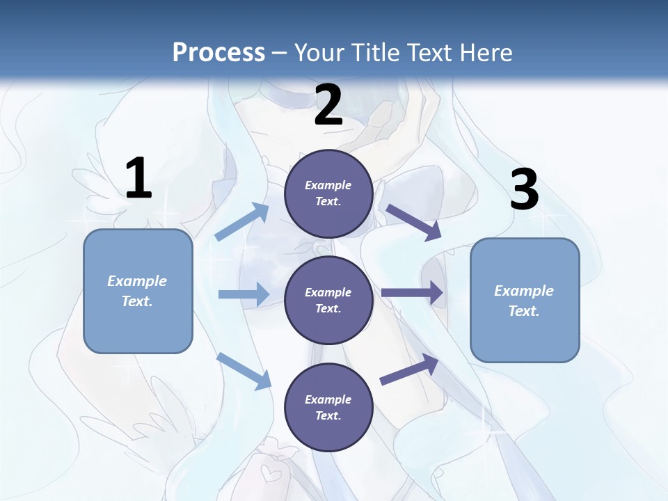 A Girl With Blue Hair Is Standing In Front Of A Blue Background PowerPoint Template