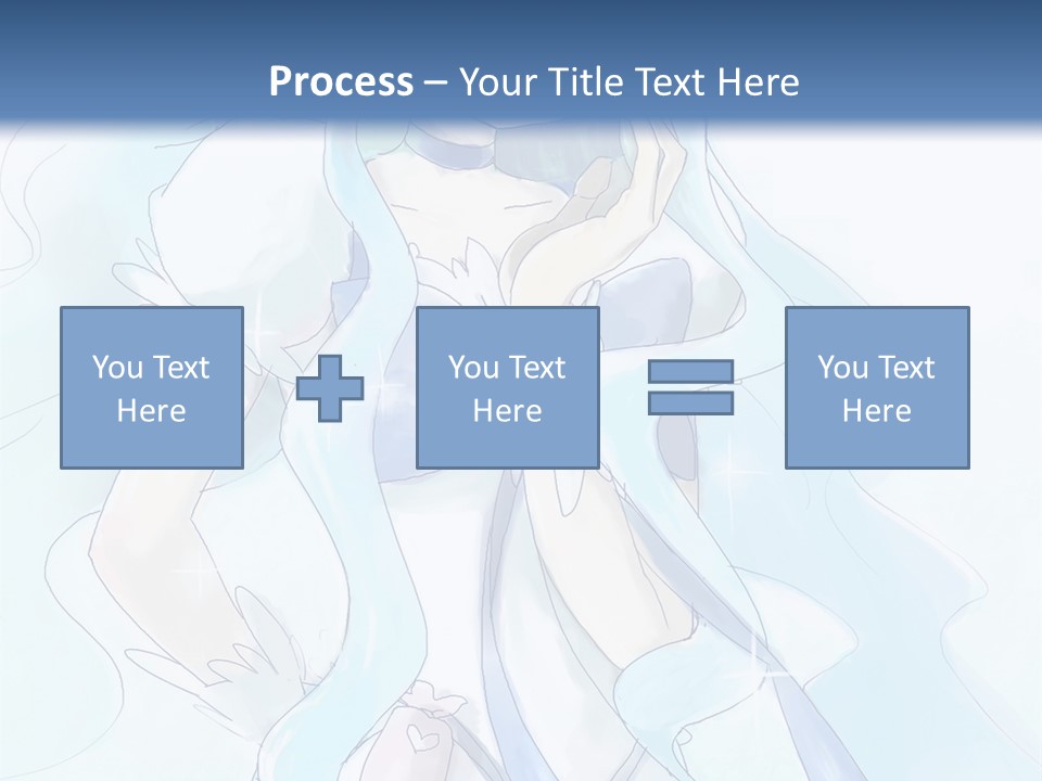 A Girl With Blue Hair Is Standing In Front Of A Blue Background PowerPoint Template