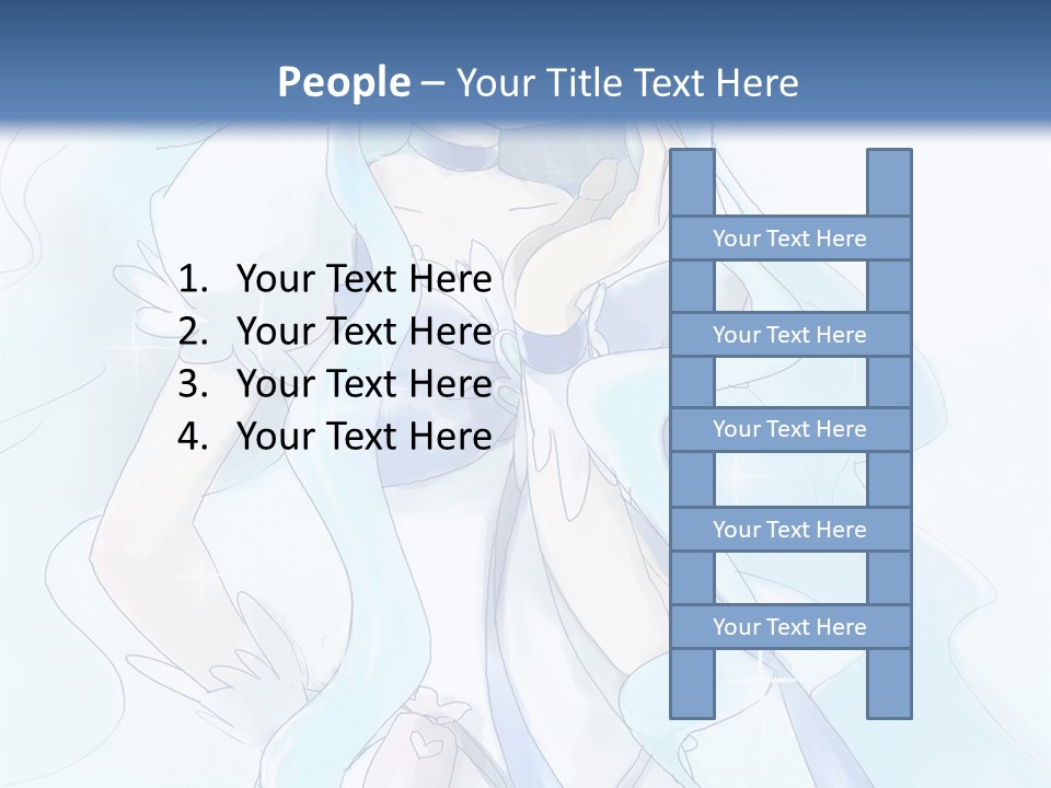 A Girl With Blue Hair Is Standing In Front Of A Blue Background PowerPoint Template