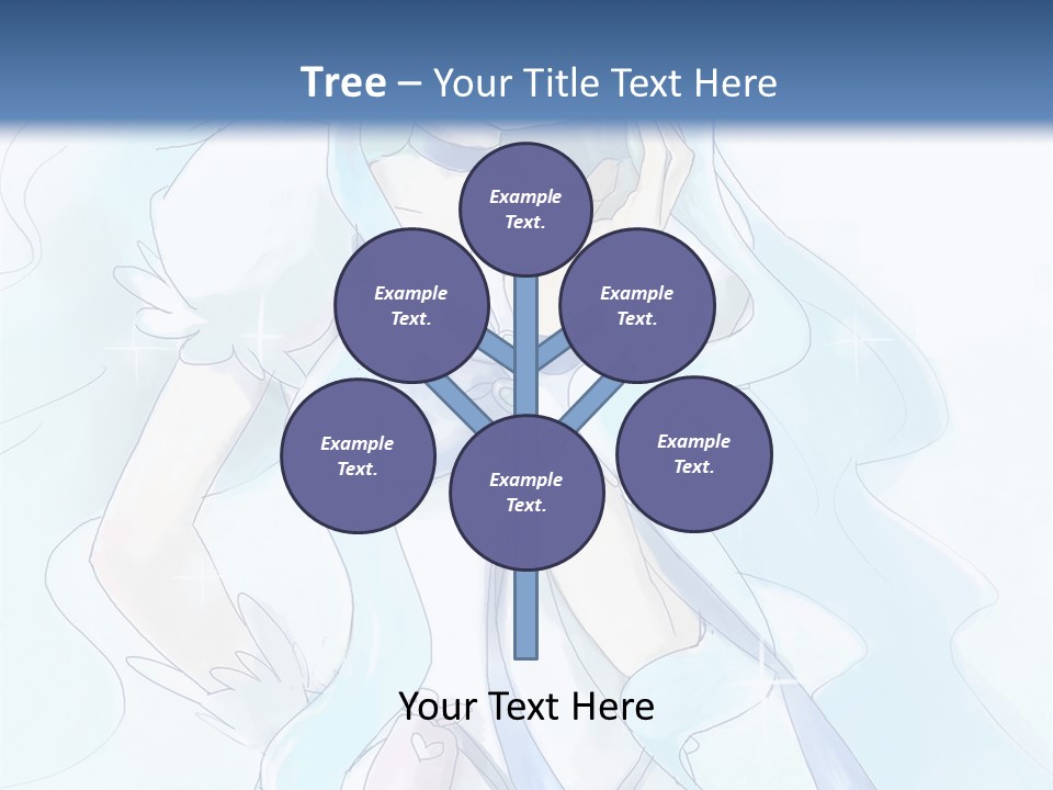 A Girl With Blue Hair Is Standing In Front Of A Blue Background PowerPoint Template