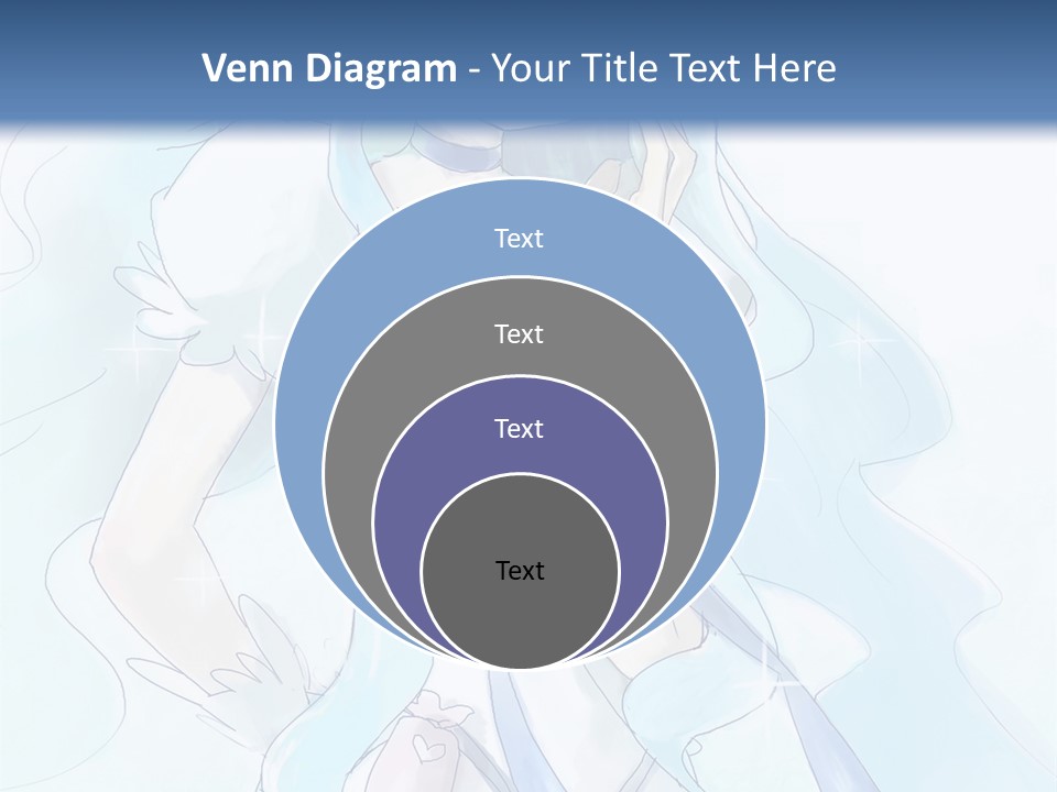 A Girl With Blue Hair Is Standing In Front Of A Blue Background PowerPoint Template