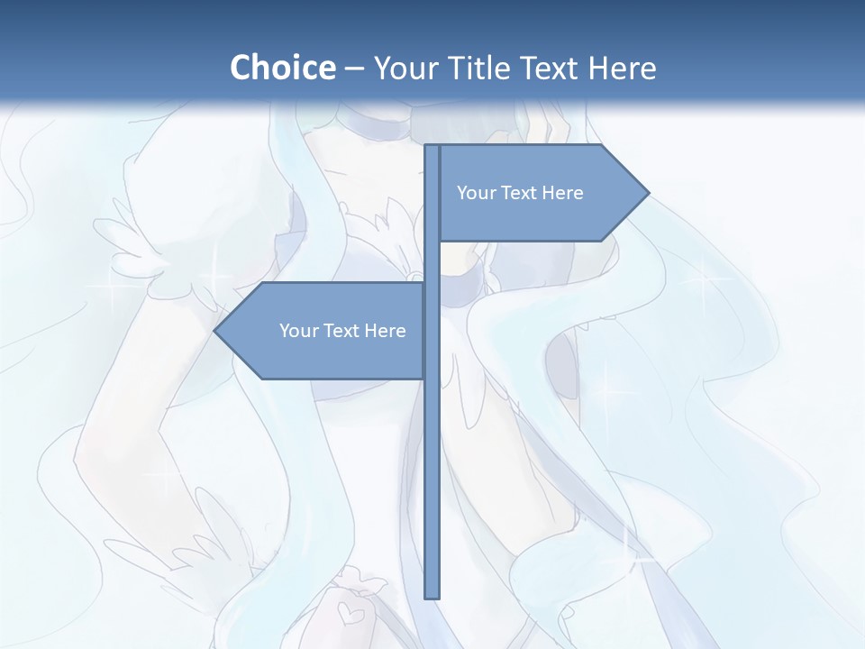 A Girl With Blue Hair Is Standing In Front Of A Blue Background PowerPoint Template