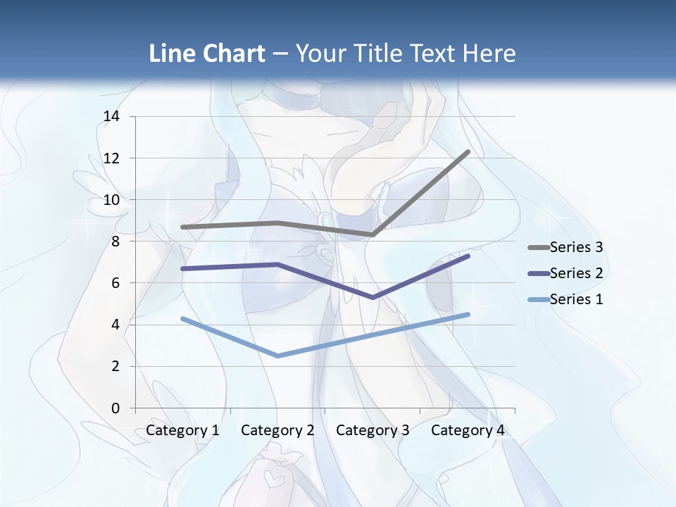 A Girl With Blue Hair Is Standing In Front Of A Blue Background PowerPoint Template