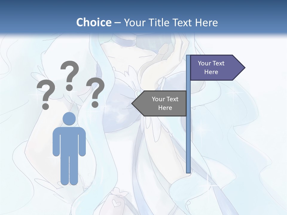 A Girl With Blue Hair Is Standing In Front Of A Blue Background PowerPoint Template