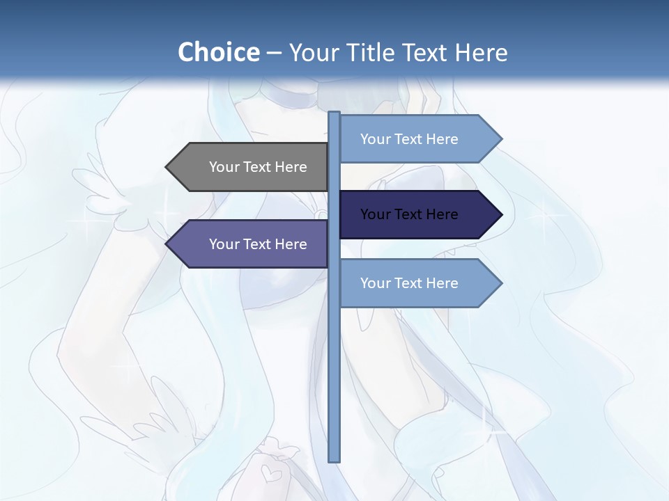 A Girl With Blue Hair Is Standing In Front Of A Blue Background PowerPoint Template