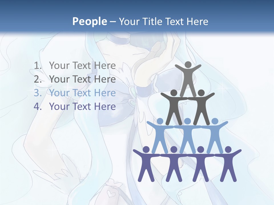 A Girl With Blue Hair Is Standing In Front Of A Blue Background PowerPoint Template