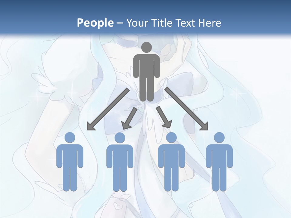 A Girl With Blue Hair Is Standing In Front Of A Blue Background PowerPoint Template