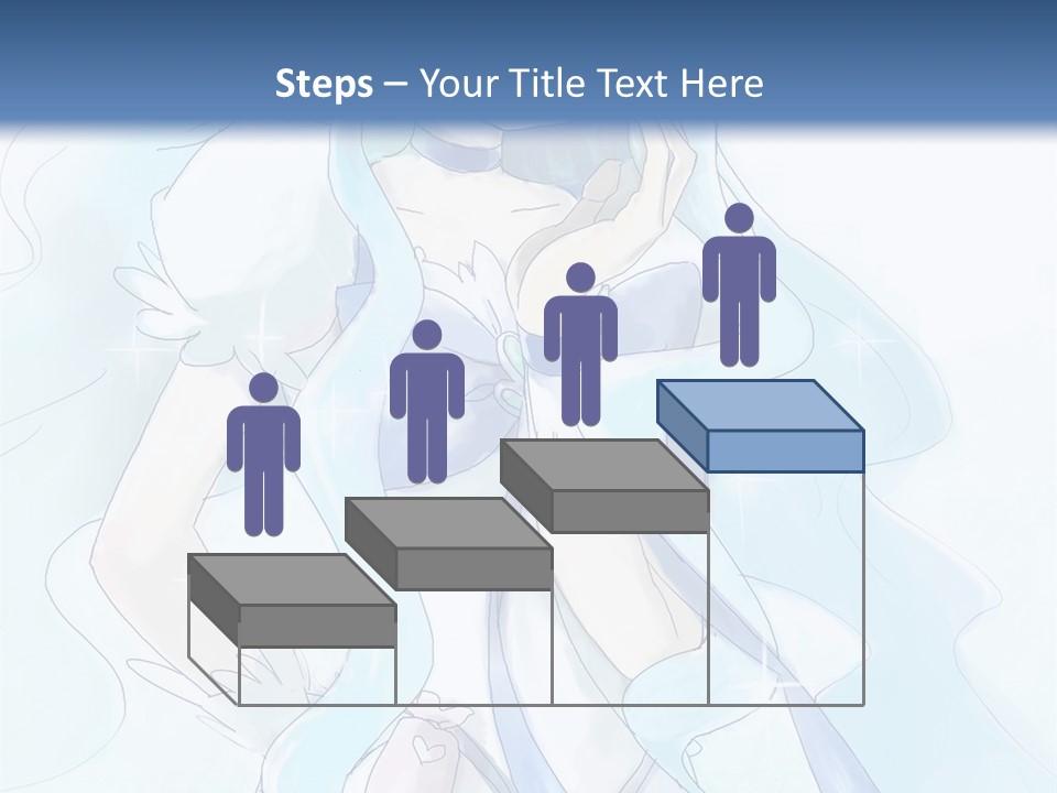 A Girl With Blue Hair Is Standing In Front Of A Blue Background PowerPoint Template