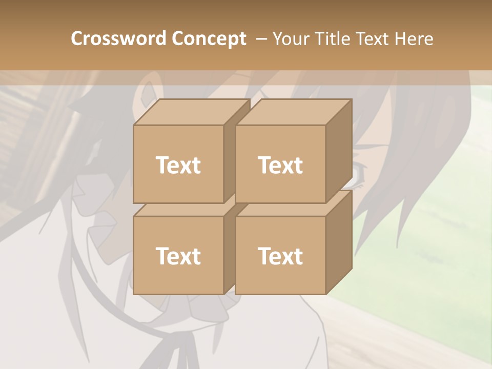 A Anime Character With Blue Eyes And Brown Hair PowerPoint Template