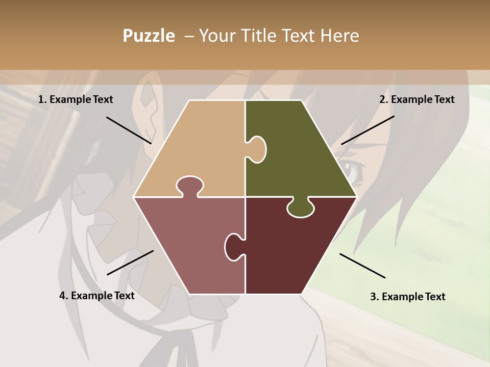 A Anime Character With Blue Eyes And Brown Hair PowerPoint Template