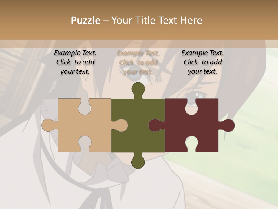 A Anime Character With Blue Eyes And Brown Hair PowerPoint Template