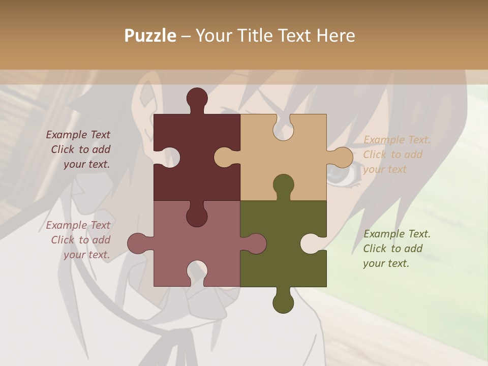 A Anime Character With Blue Eyes And Brown Hair PowerPoint Template