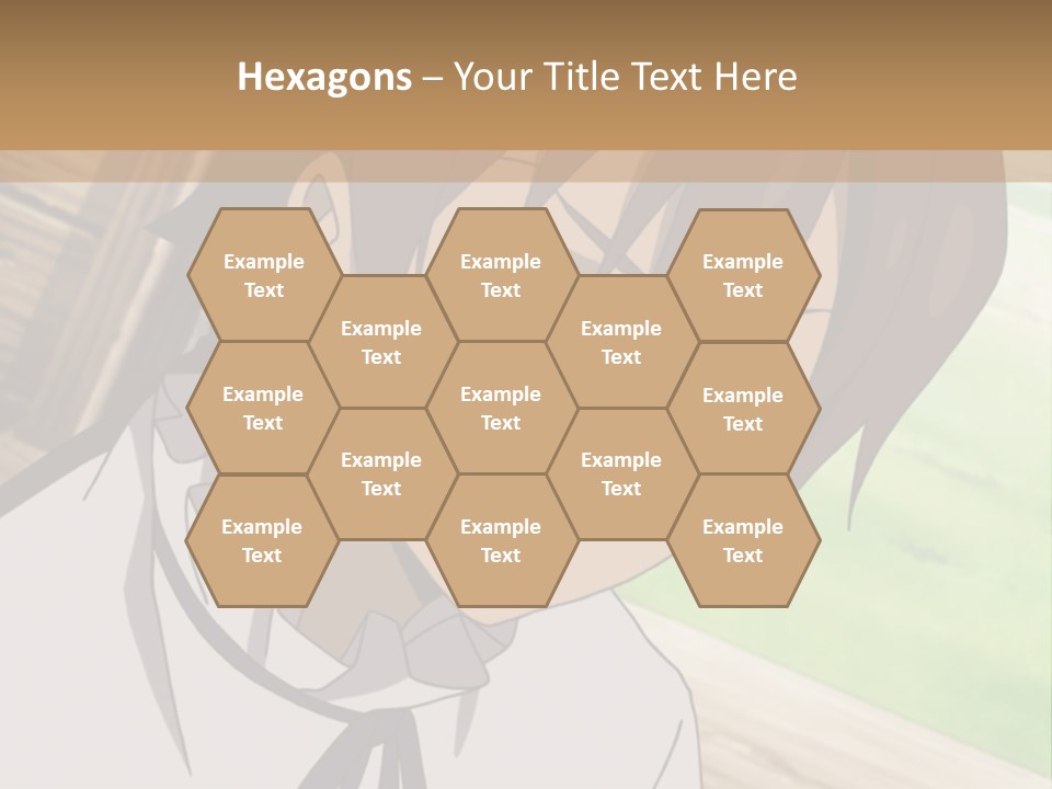 A Anime Character With Blue Eyes And Brown Hair PowerPoint Template