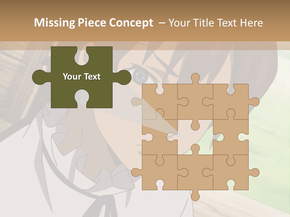 A Anime Character With Blue Eyes And Brown Hair PowerPoint Template