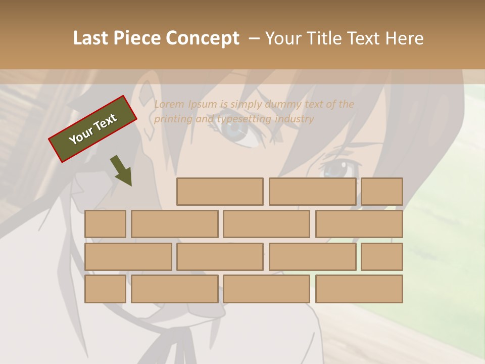 A Anime Character With Blue Eyes And Brown Hair PowerPoint Template