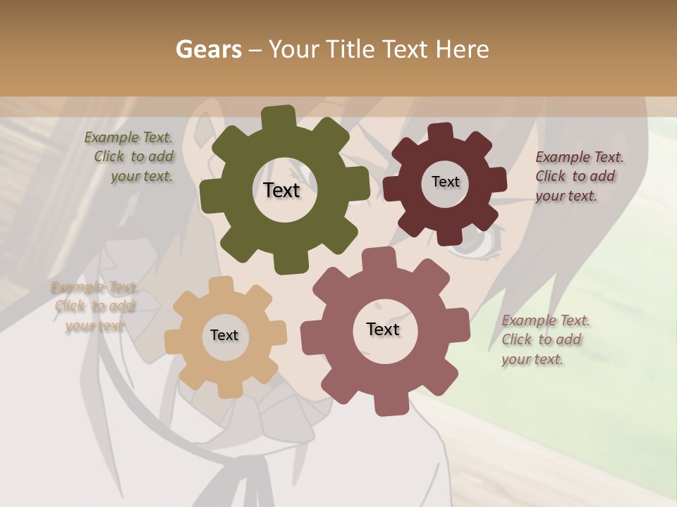 A Anime Character With Blue Eyes And Brown Hair PowerPoint Template