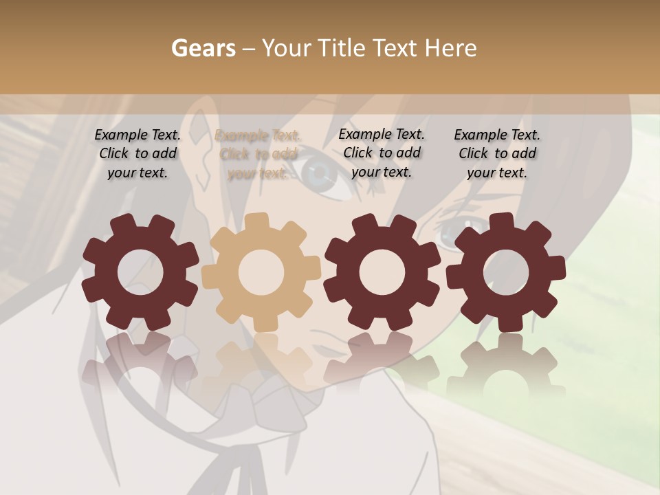 A Anime Character With Blue Eyes And Brown Hair PowerPoint Template
