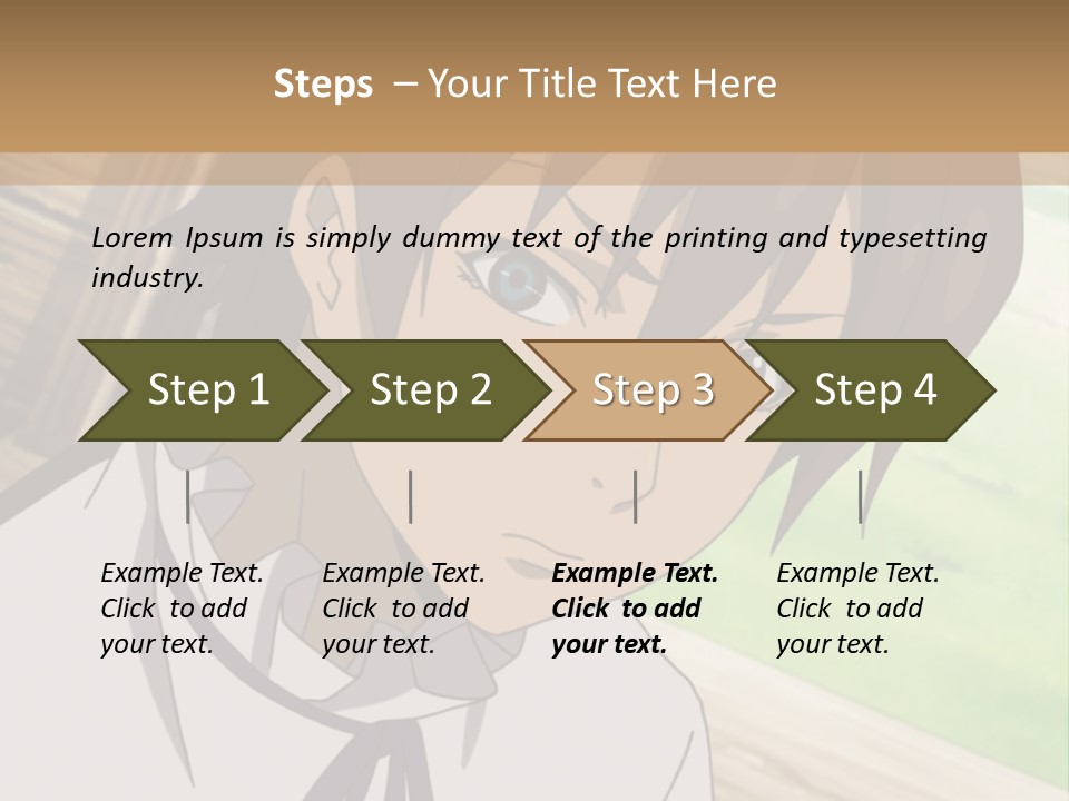 A Anime Character With Blue Eyes And Brown Hair PowerPoint Template