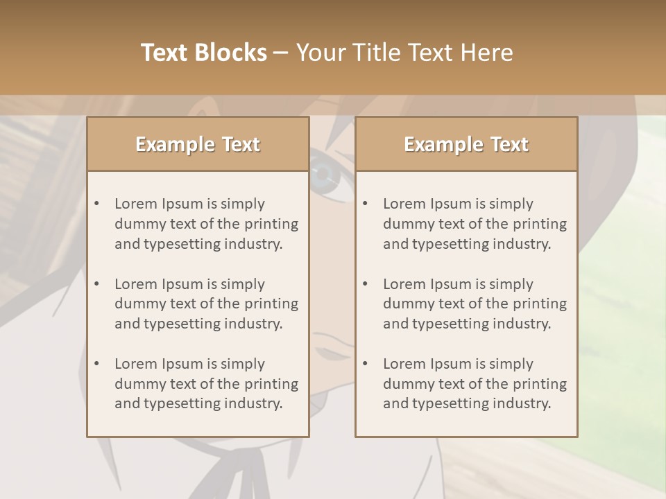 A Anime Character With Blue Eyes And Brown Hair PowerPoint Template