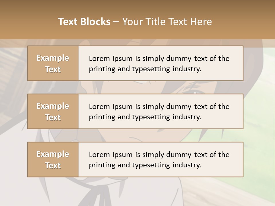 A Anime Character With Blue Eyes And Brown Hair PowerPoint Template