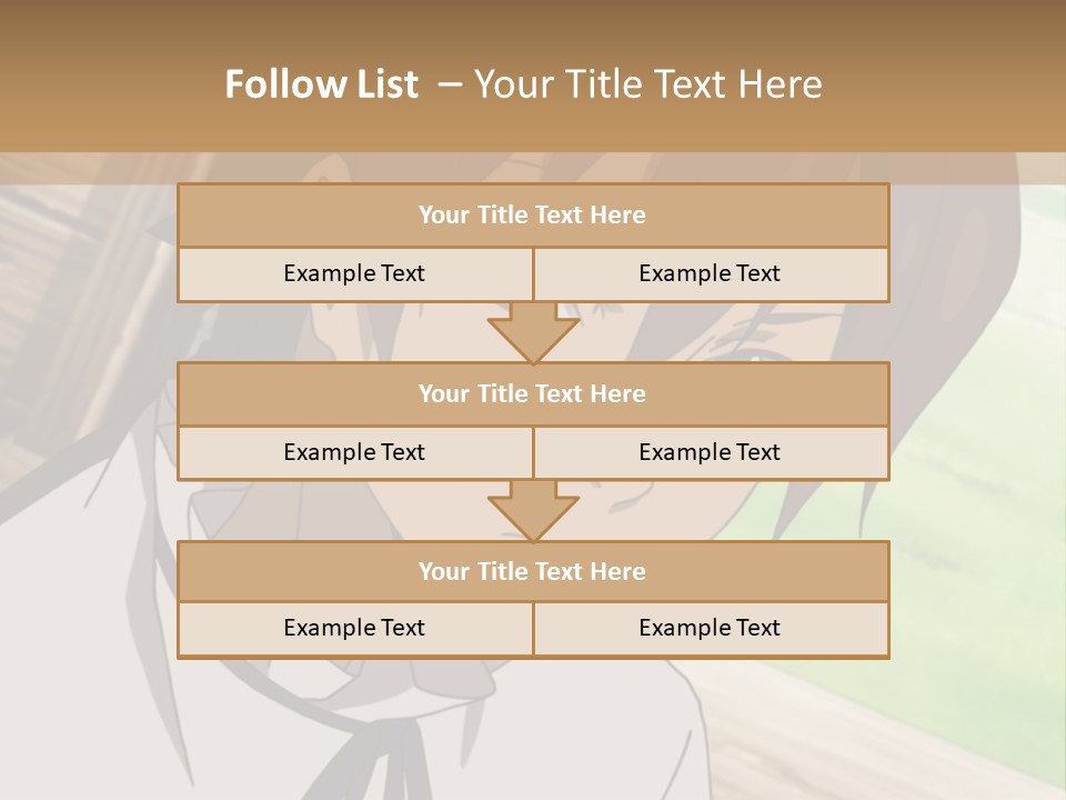 A Anime Character With Blue Eyes And Brown Hair PowerPoint Template