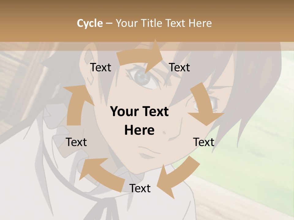 A Anime Character With Blue Eyes And Brown Hair PowerPoint Template