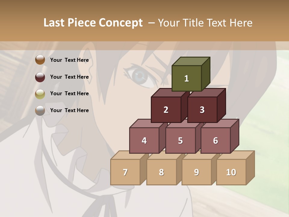 A Anime Character With Blue Eyes And Brown Hair PowerPoint Template