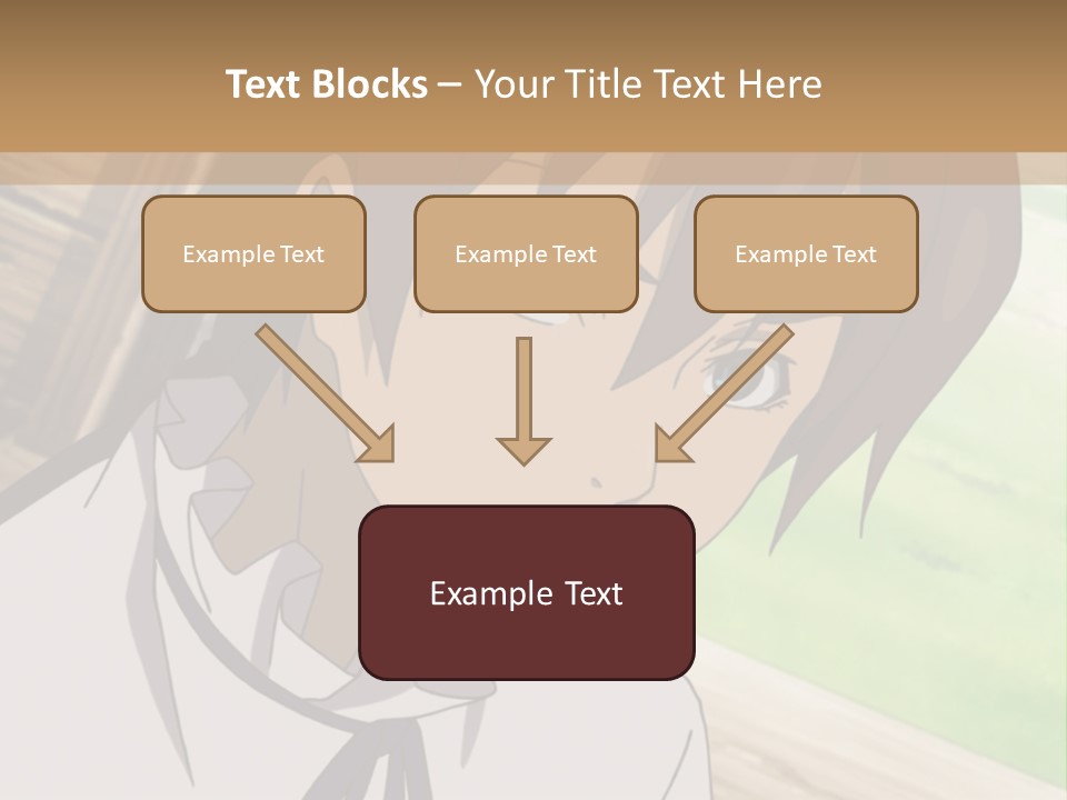 A Anime Character With Blue Eyes And Brown Hair PowerPoint Template