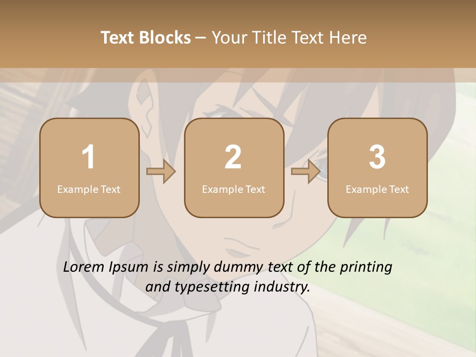 A Anime Character With Blue Eyes And Brown Hair PowerPoint Template