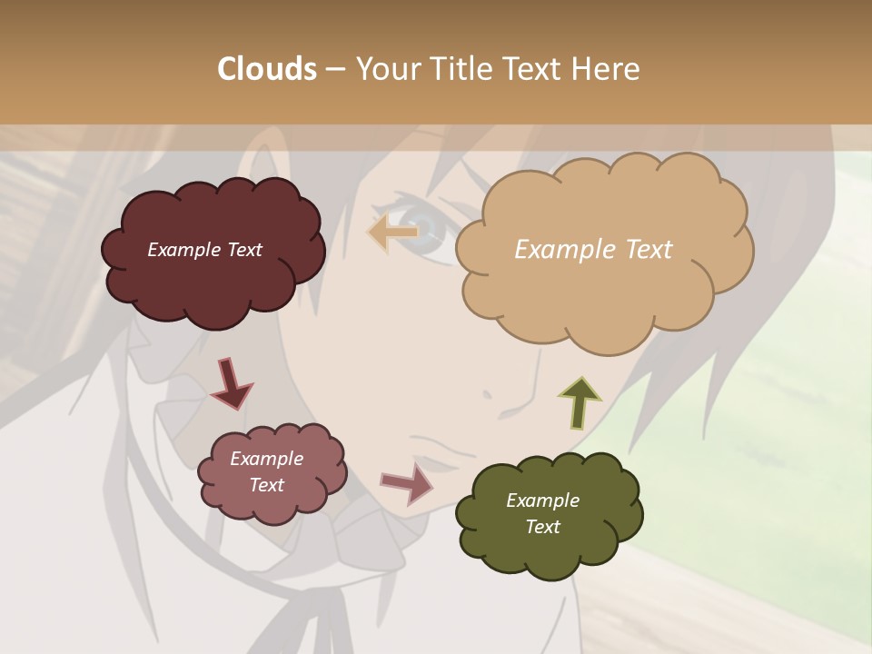 A Anime Character With Blue Eyes And Brown Hair PowerPoint Template