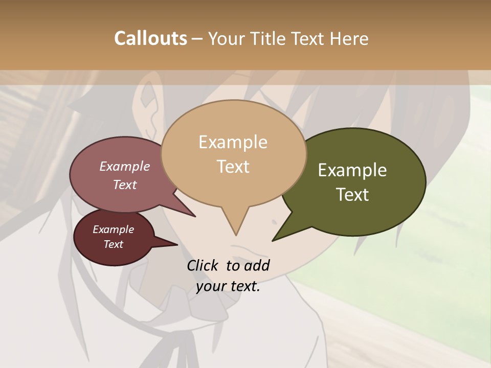 A Anime Character With Blue Eyes And Brown Hair PowerPoint Template