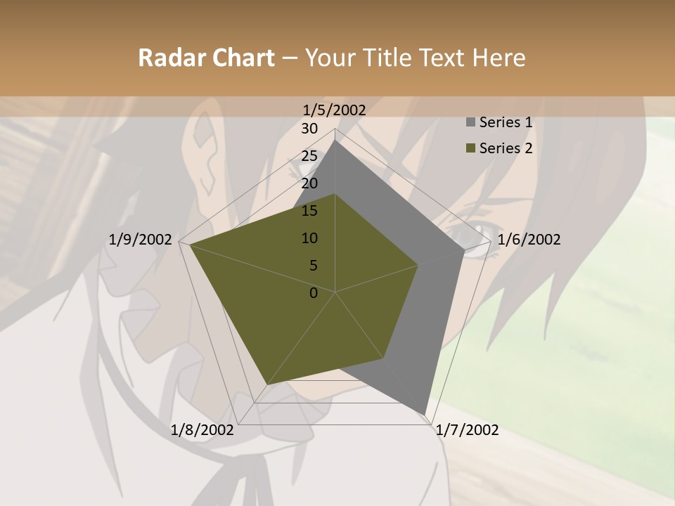 A Anime Character With Blue Eyes And Brown Hair PowerPoint Template