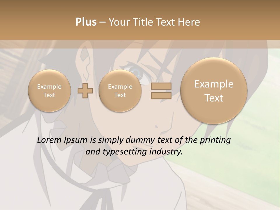 A Anime Character With Blue Eyes And Brown Hair PowerPoint Template