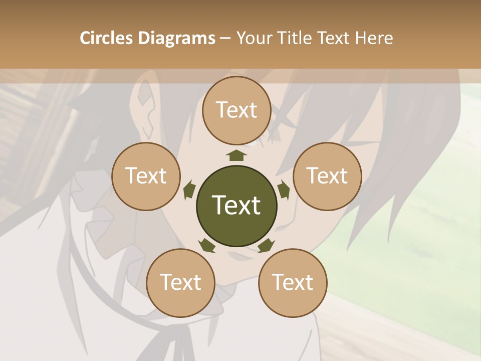 A Anime Character With Blue Eyes And Brown Hair PowerPoint Template