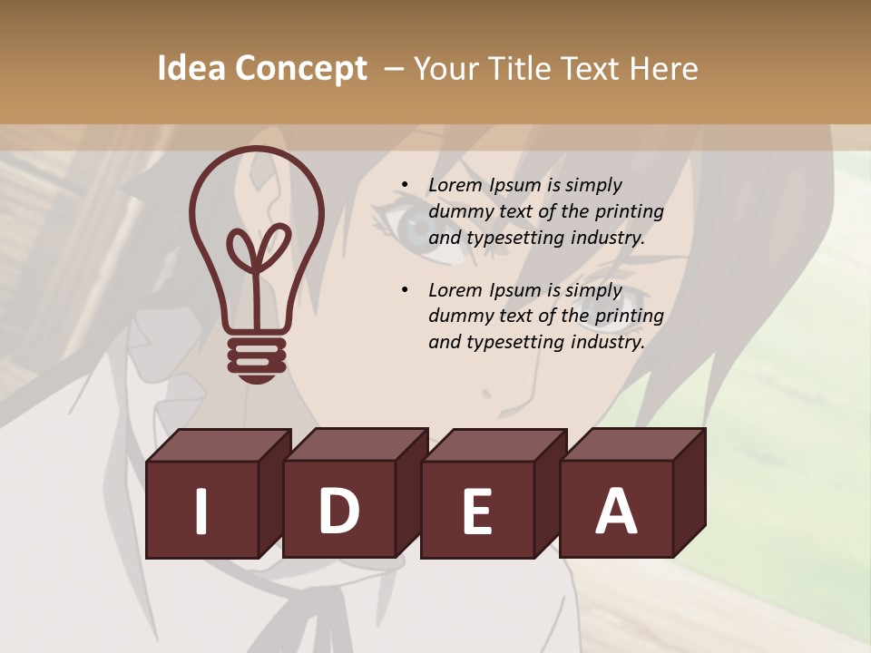 A Anime Character With Blue Eyes And Brown Hair PowerPoint Template