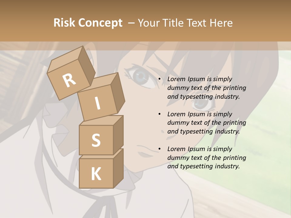 A Anime Character With Blue Eyes And Brown Hair PowerPoint Template