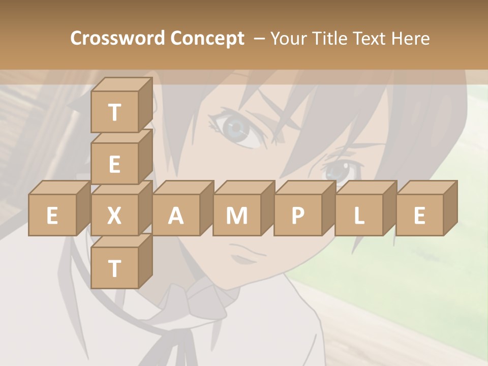 A Anime Character With Blue Eyes And Brown Hair PowerPoint Template