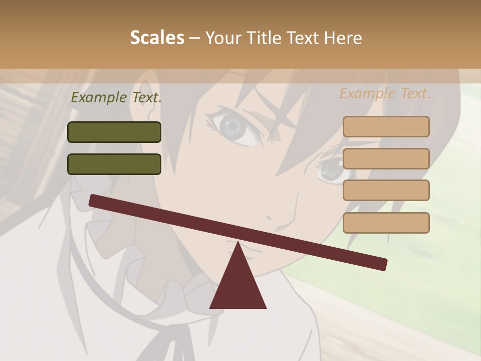 A Anime Character With Blue Eyes And Brown Hair PowerPoint Template