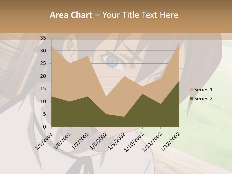 A Anime Character With Blue Eyes And Brown Hair PowerPoint Template