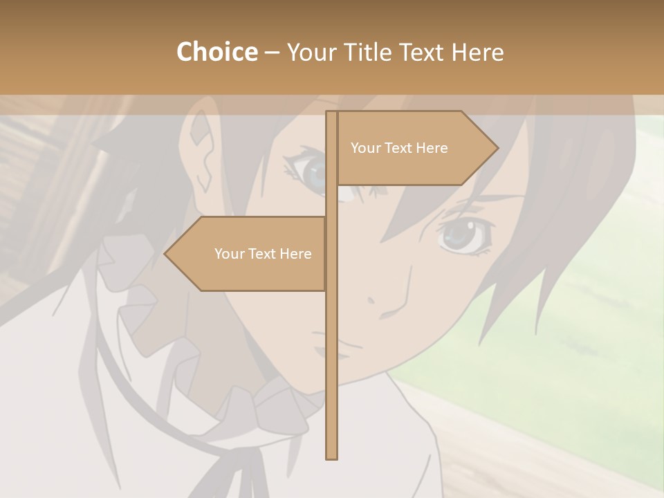 A Anime Character With Blue Eyes And Brown Hair PowerPoint Template