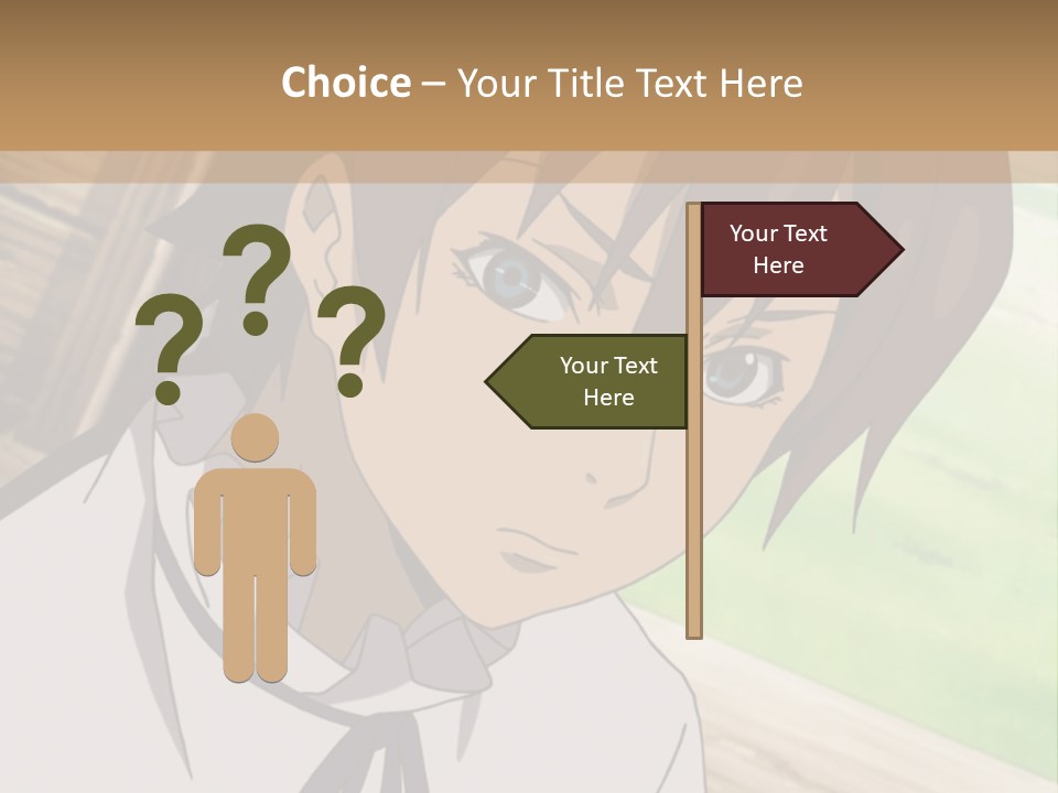 A Anime Character With Blue Eyes And Brown Hair PowerPoint Template