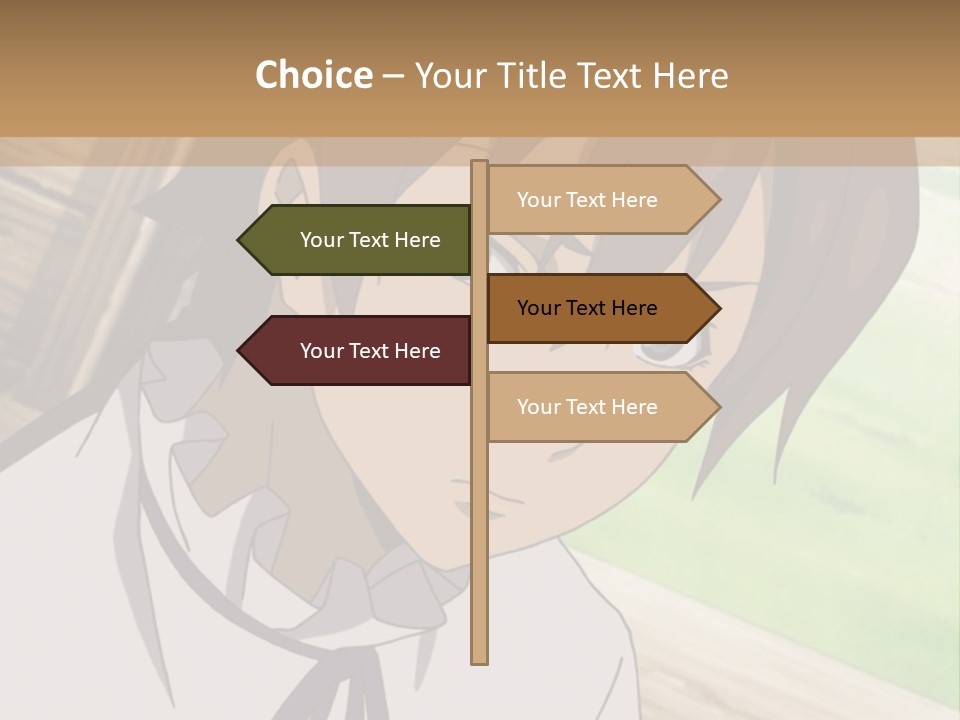 A Anime Character With Blue Eyes And Brown Hair PowerPoint Template