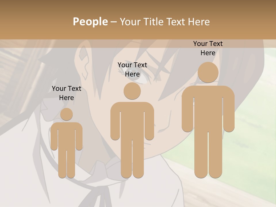 A Anime Character With Blue Eyes And Brown Hair PowerPoint Template