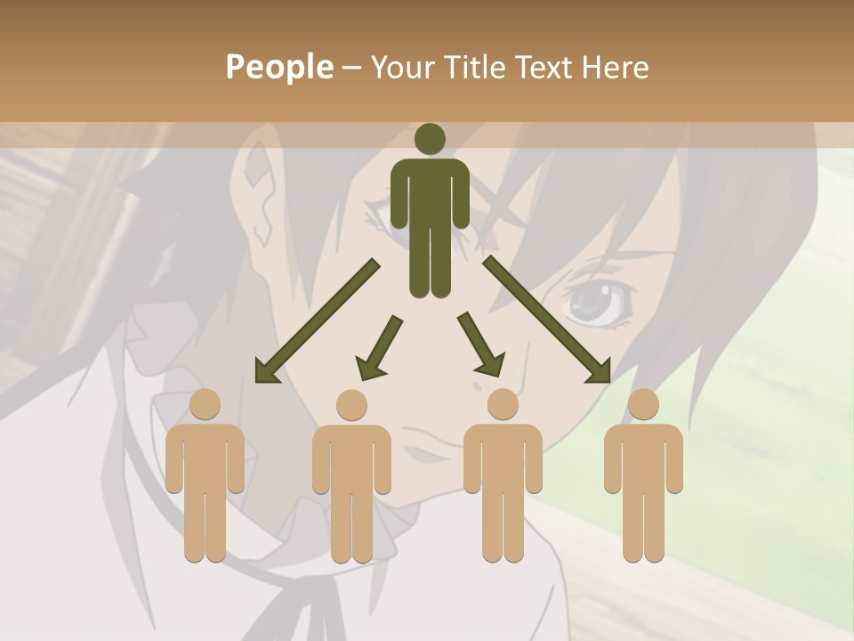 A Anime Character With Blue Eyes And Brown Hair PowerPoint Template