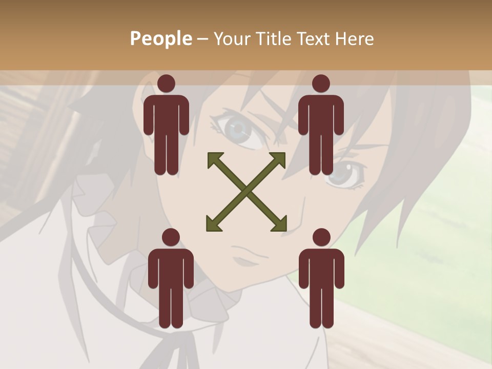 A Anime Character With Blue Eyes And Brown Hair PowerPoint Template